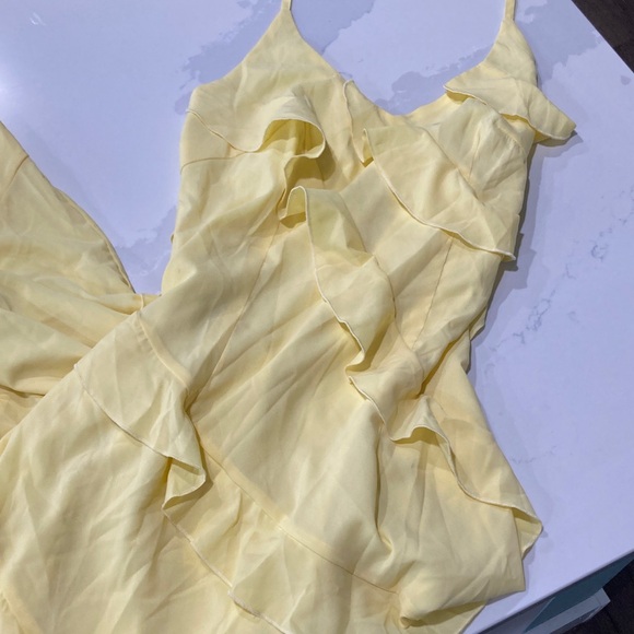 Yellow Ruffled Halter Dress - Picture 5 of 15